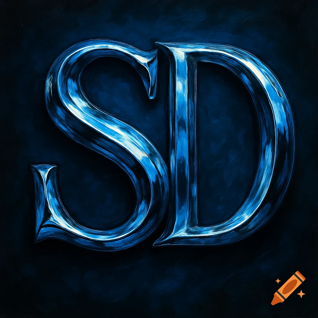 Large, bluish chrome letters SD