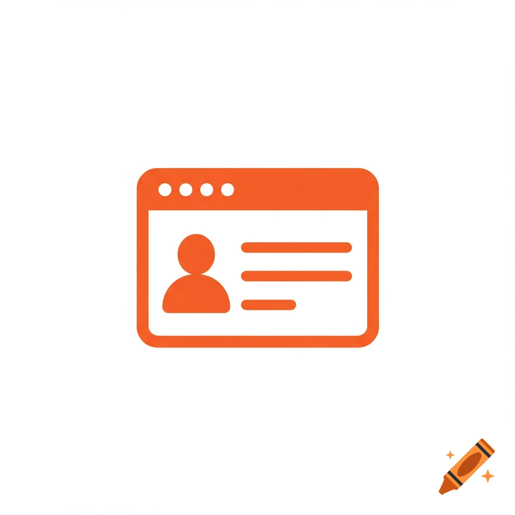 Orange icon of a website profile page.