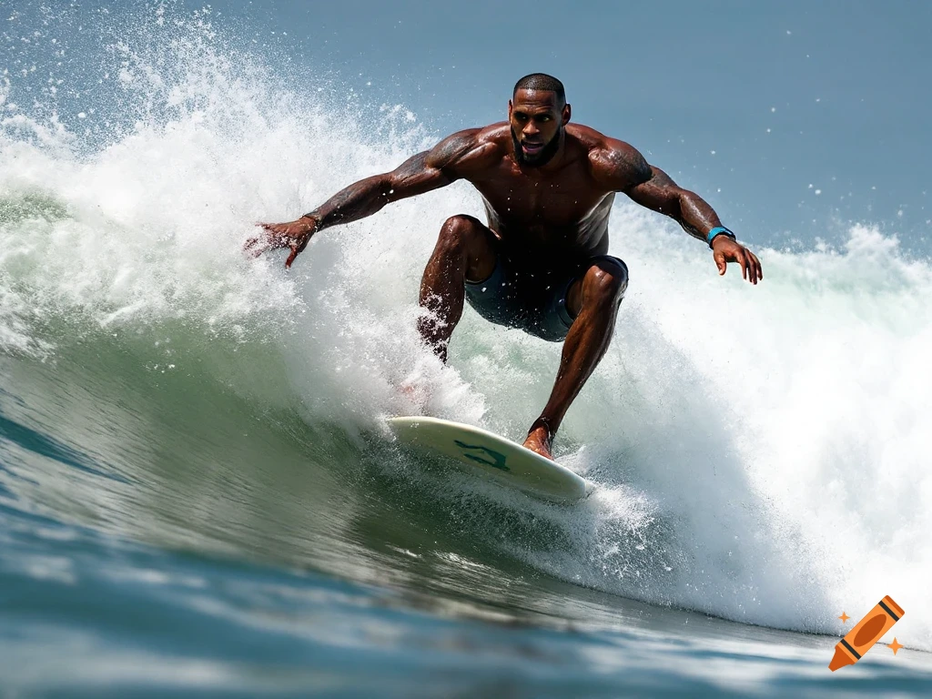 A man on a surfboard rides a large wave, splashing water as he surfs.