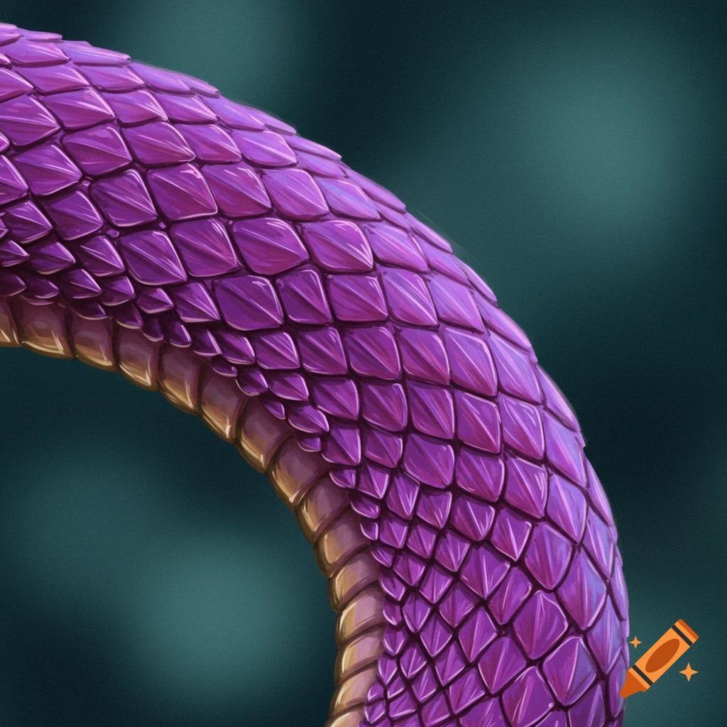Close up of purple snake scales