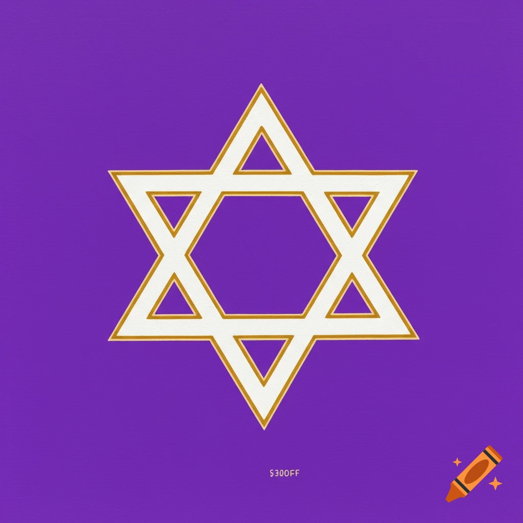 Star of David symbol on a purple background
