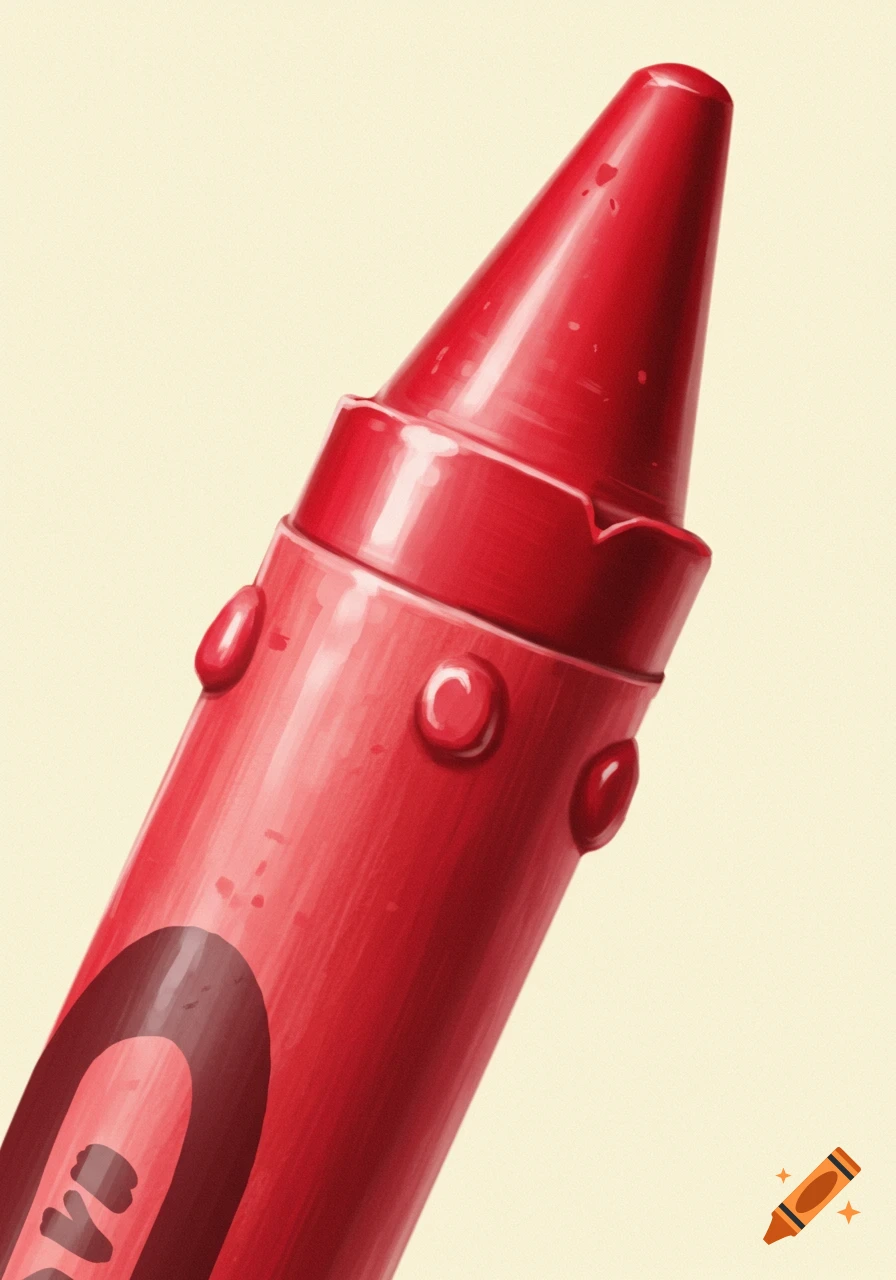 Close-up of a red crayon.