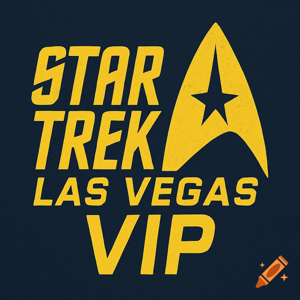 Star Trek Las Vegas VIP logo in yellow on a dark background.