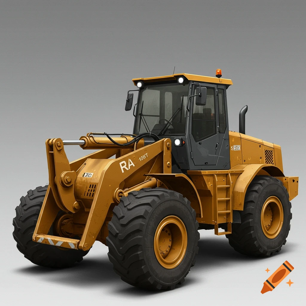 A yellow construction loader vehicle.