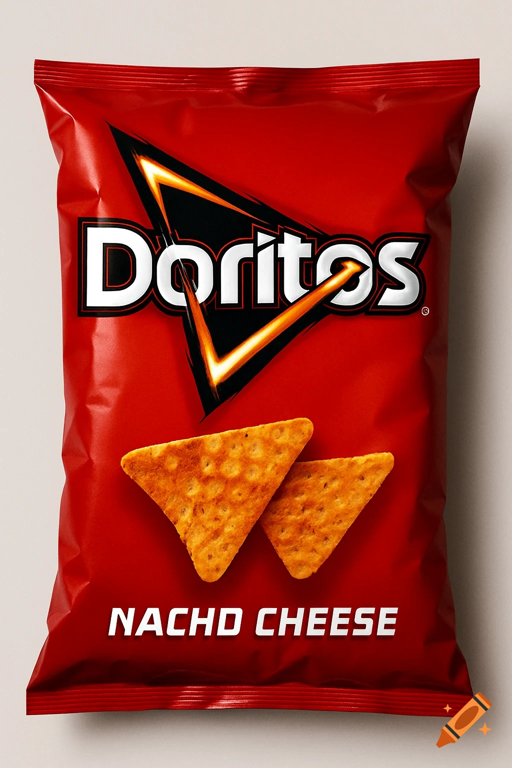 A bag of Doritos Nacho Cheese flavored chips.
