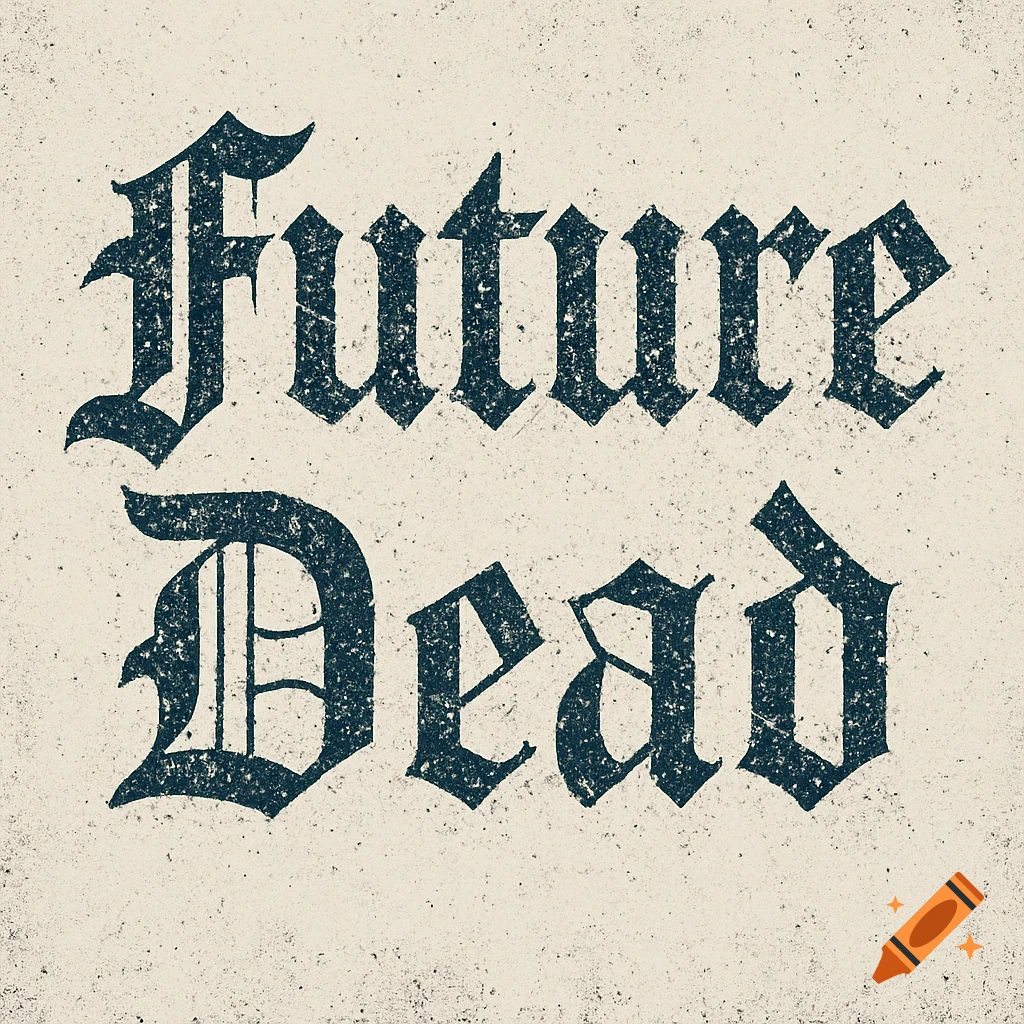Future Dead text in distressed old English font