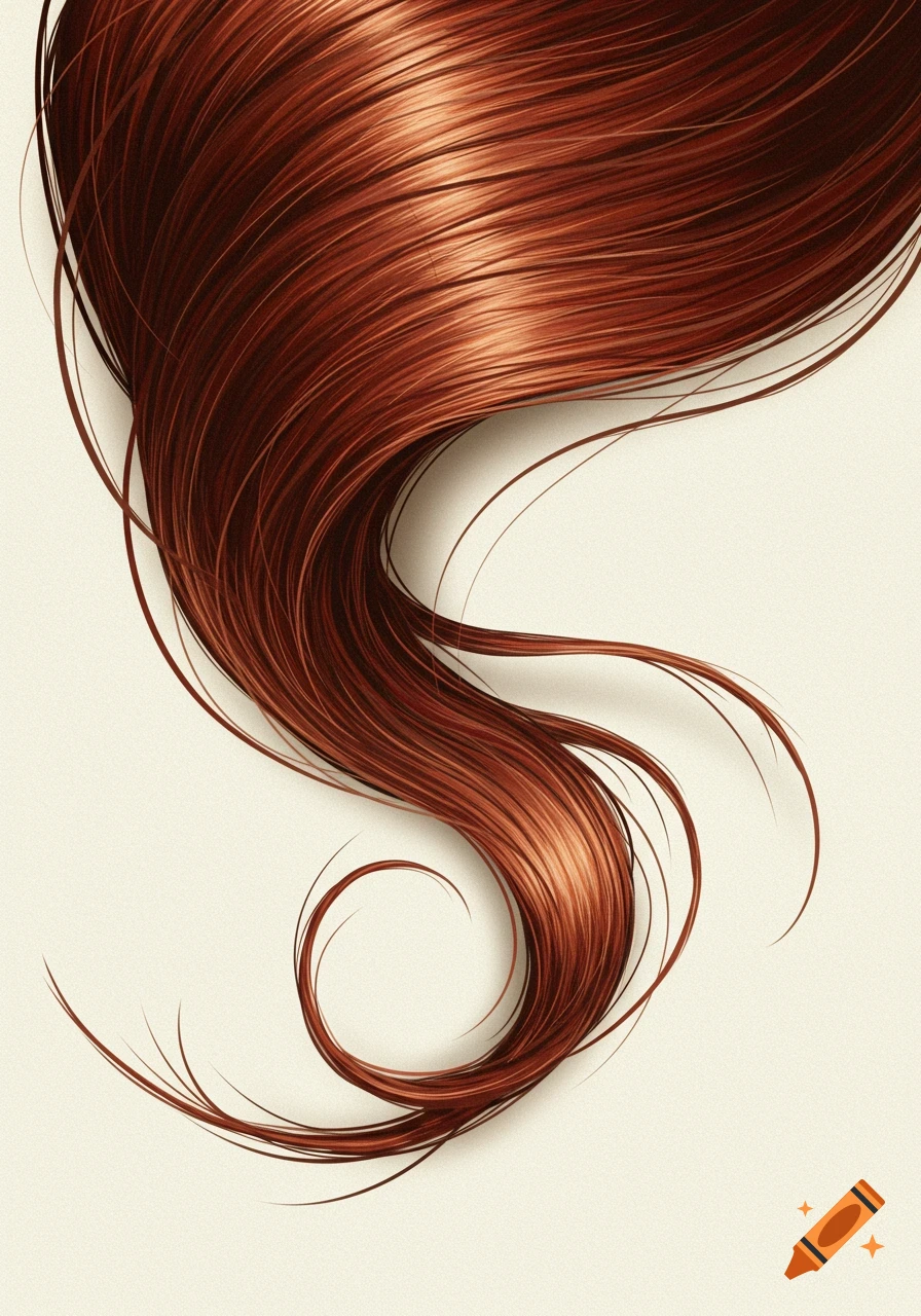 Close-up of flowing red hair.