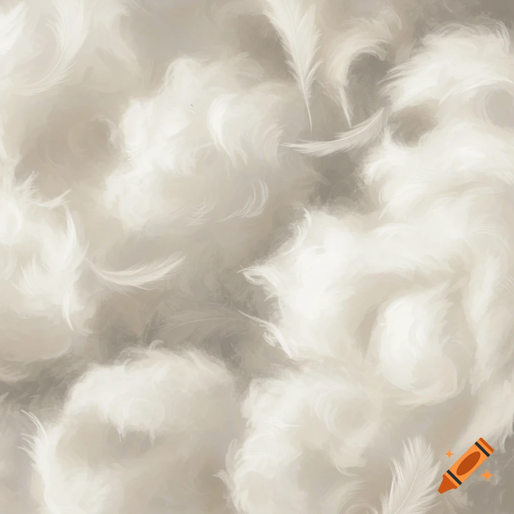 A close-up abstract texture of white and brown down and feathers.