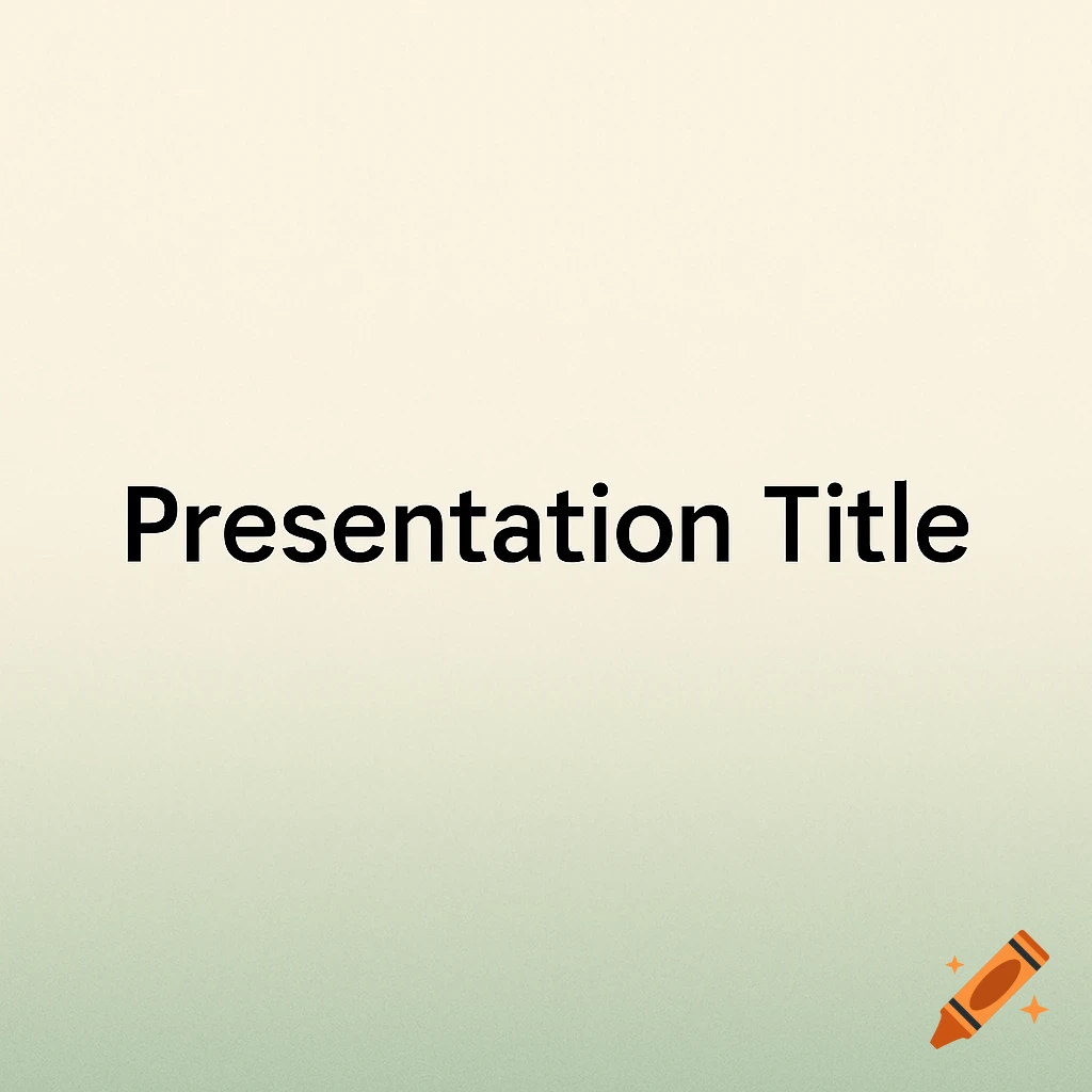 Presentation slide with 'Presentation Title' text and a cream-to-green gradient background.