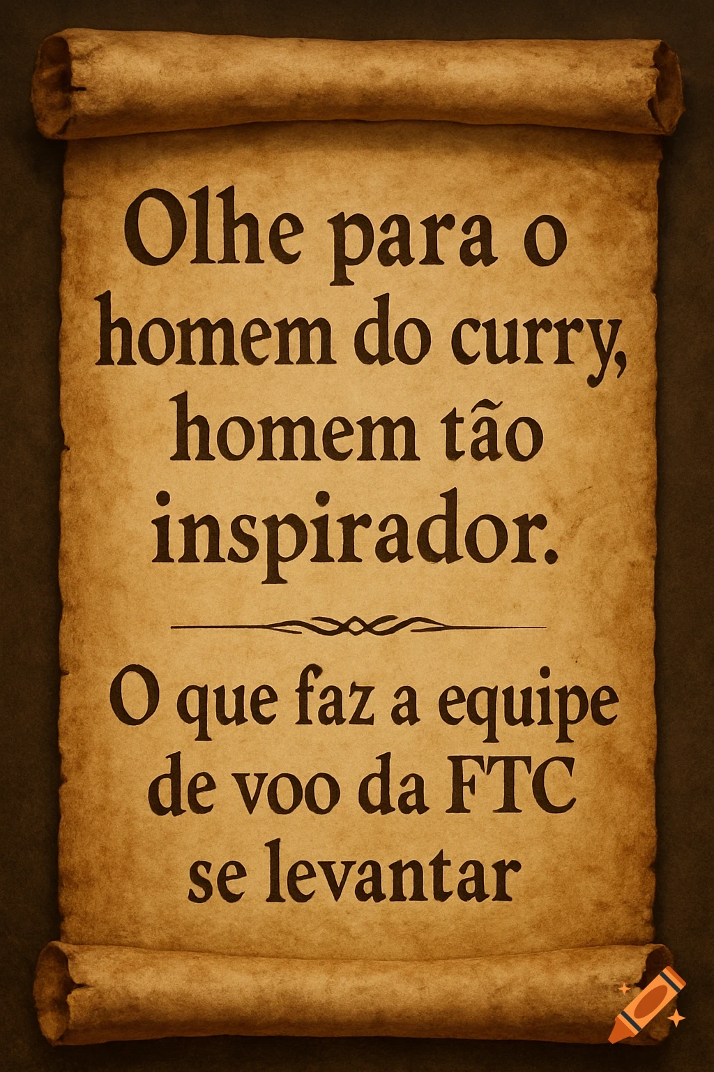 Ancient scroll with text on a dark background.