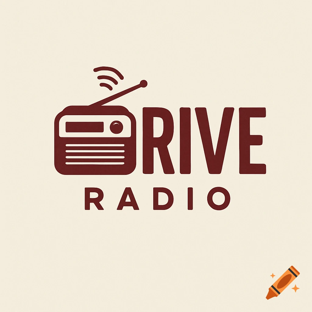 Logo with a vintage radio icon and the words DRIVE RADIO