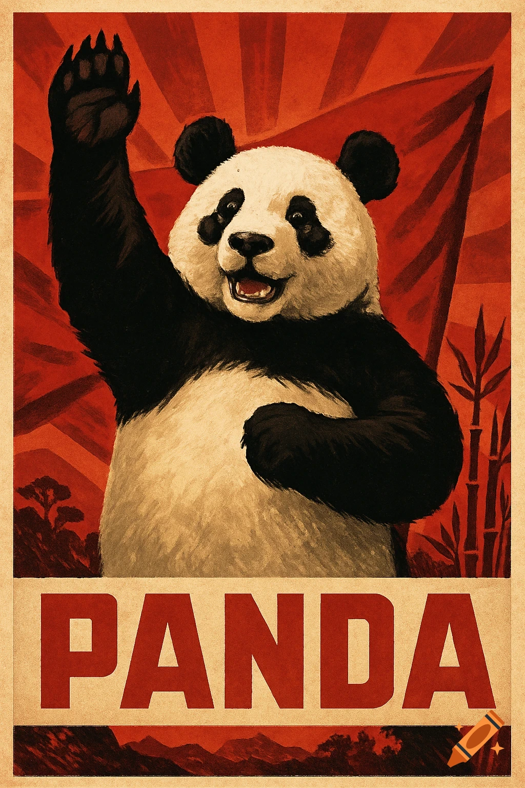Panda propaganda poster