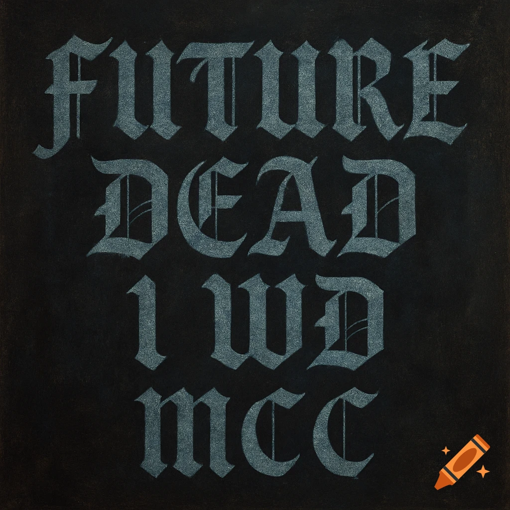 FUTURE DEAD 1 WD MCC written in distressed old English font on a dark background.