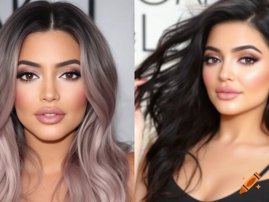 Two close-ups of women with makeup and stylish hair