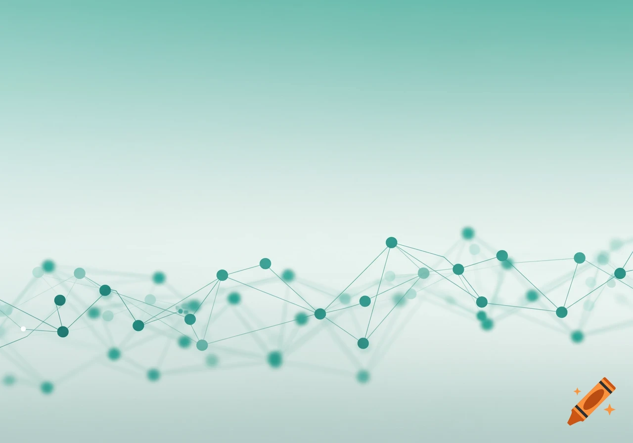 Abstract network of connected dots on a gradient background.