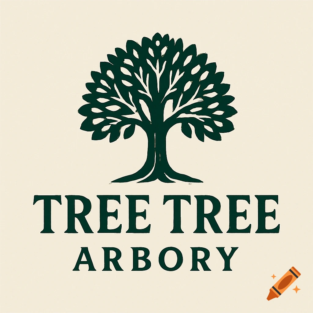 Logo with a green tree and the text 'TREE TREE ARBORY'.