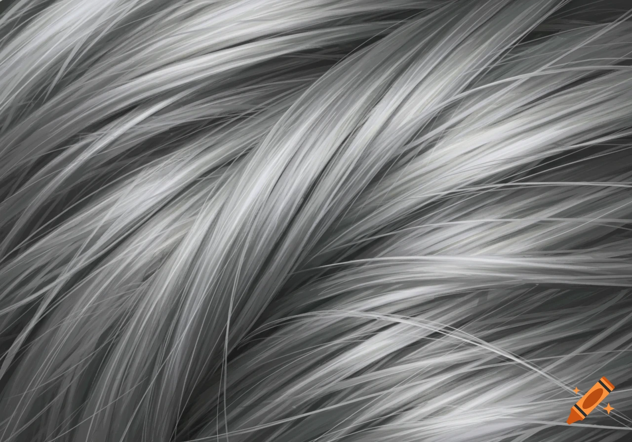 Close up of gray hair strands