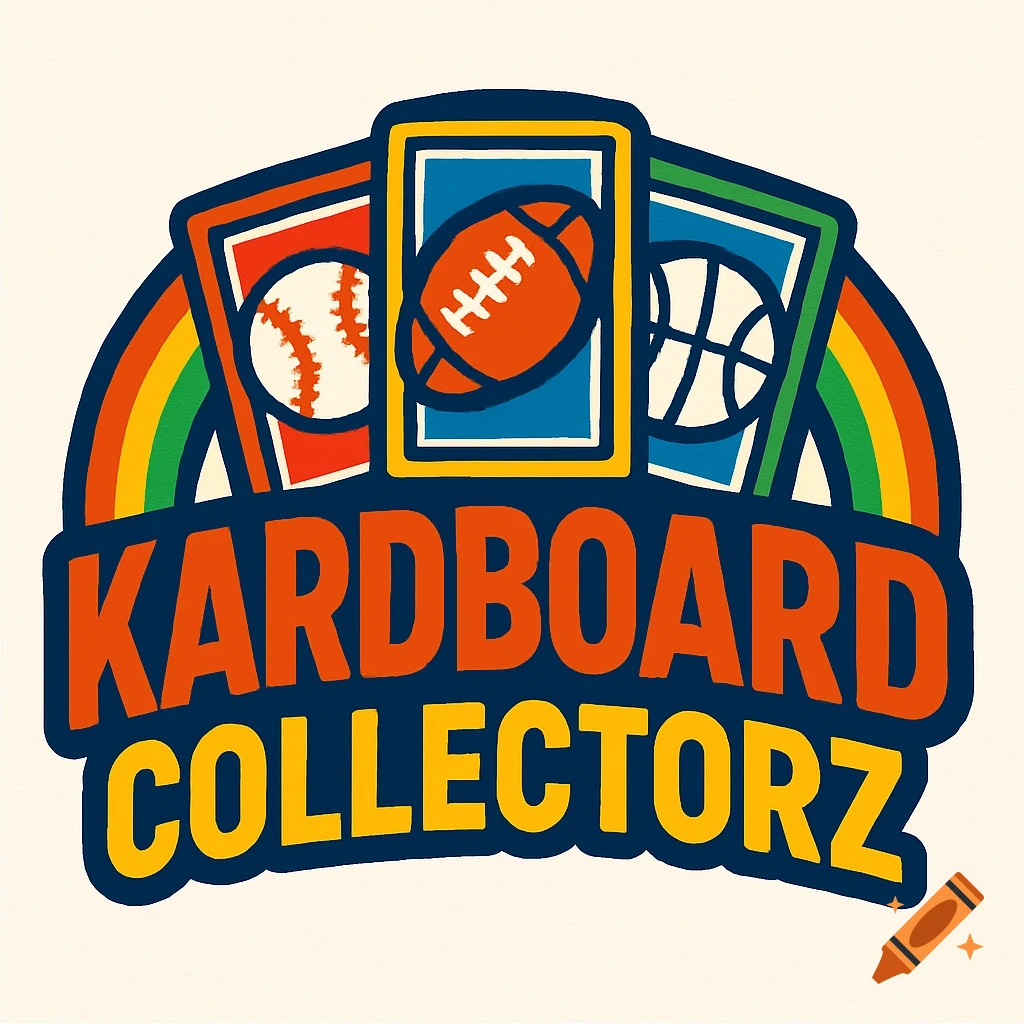 Colorful logo with sports cards, baseball, football, basketball, and the text Kardboard Collectorz.