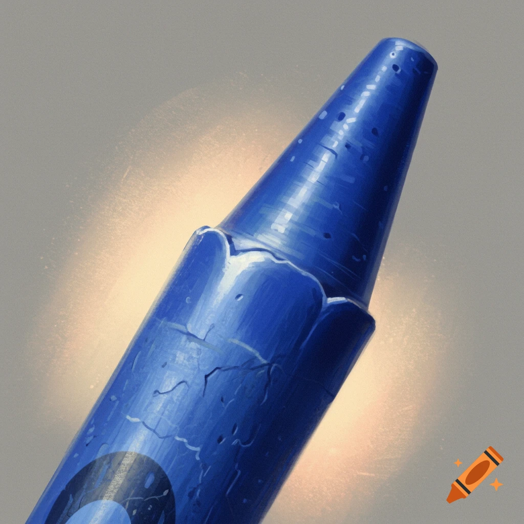 Close-up of a blue crayon