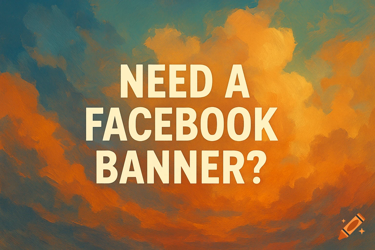 Text overlay on a painterly cloud background