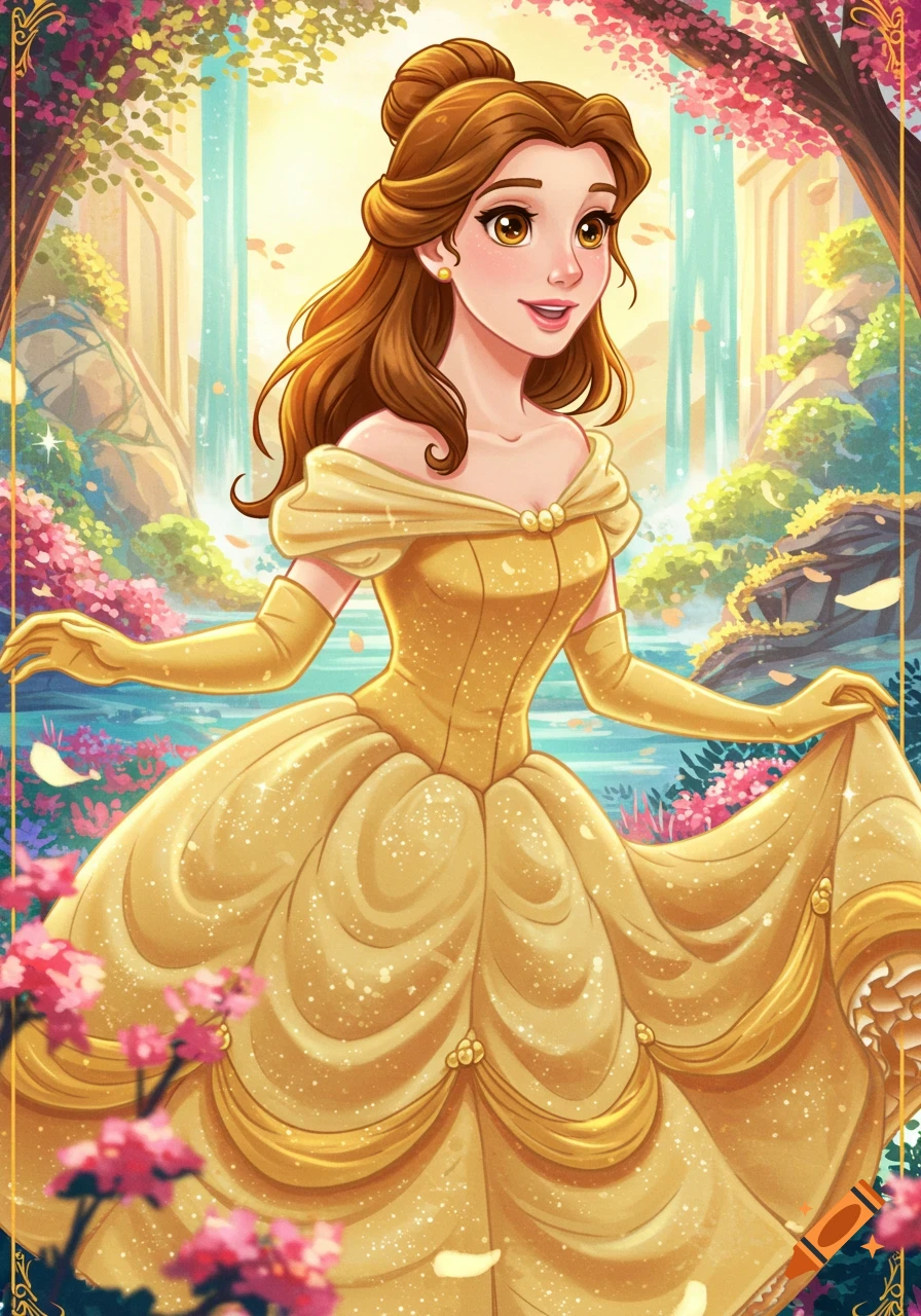 open lace back dress Posh Peanut Girl's Disney Belle Tulle Dress in Yellow, 10Y-12Y, Viscose from Bamboo