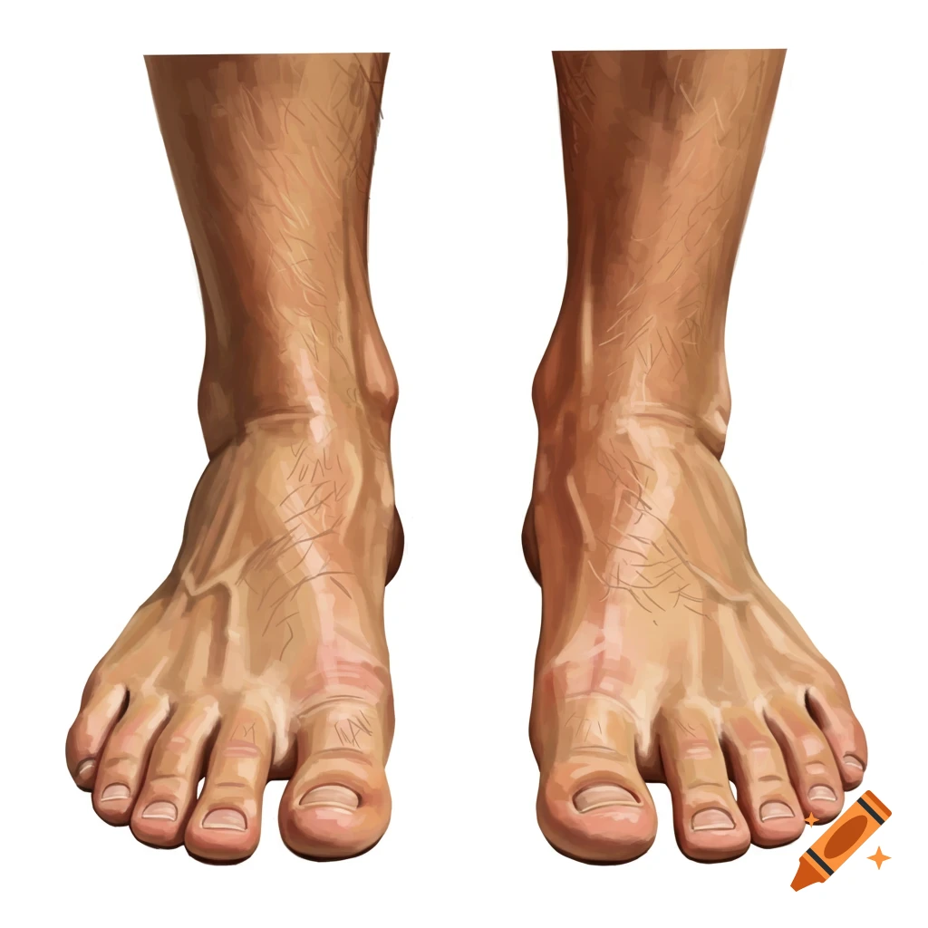 Illustration of bare human feet viewed from the front.