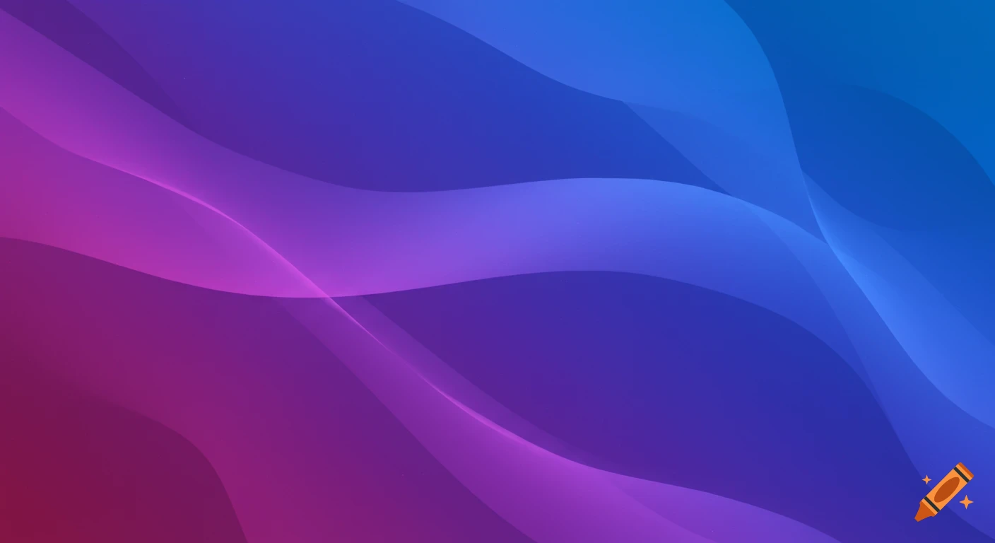 Glowing abstract background with purple and blue gradients and wavy shapes.