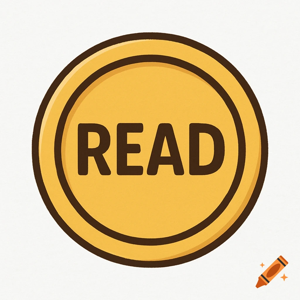 Yellow coin graphic with READ text