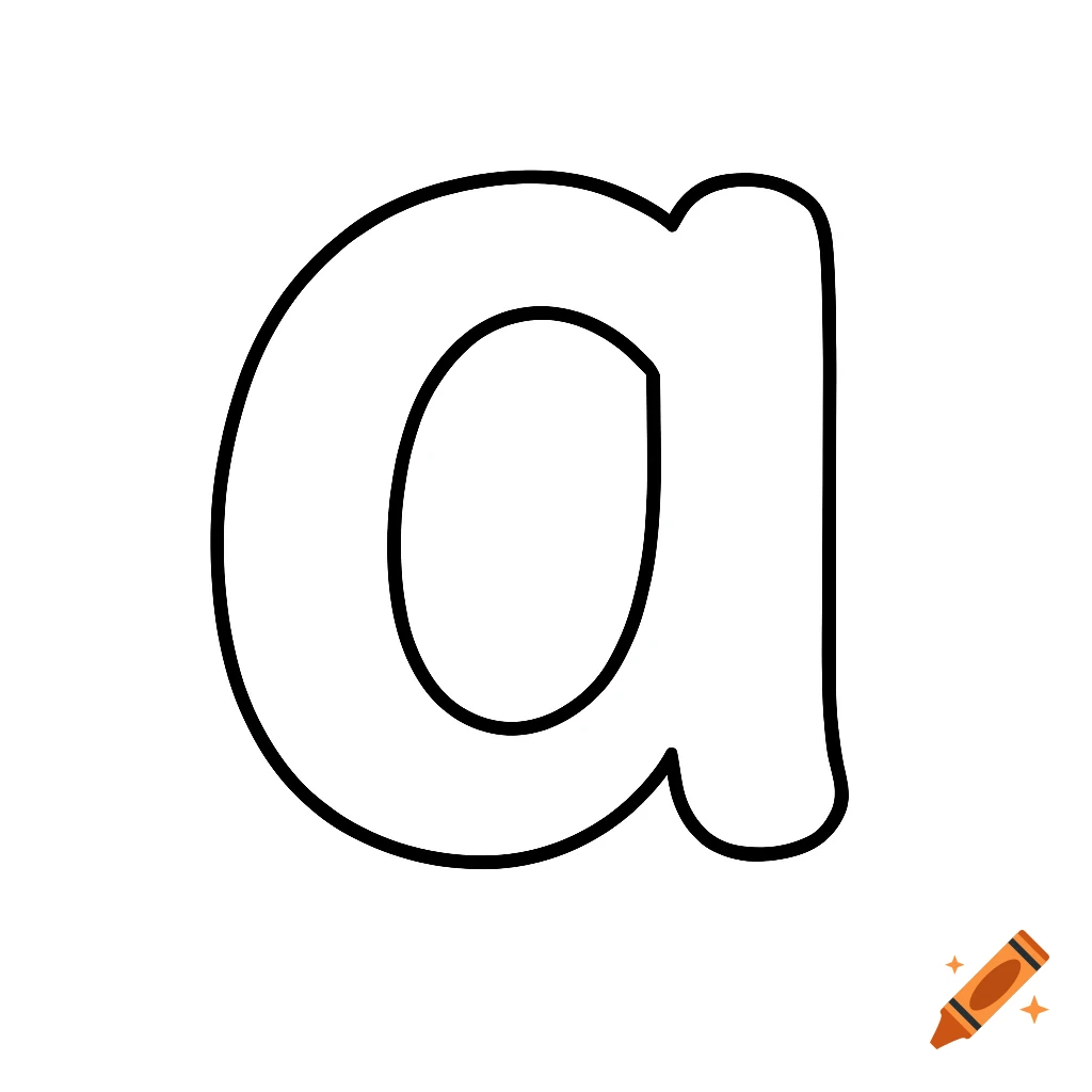 Black and white outline of the lowercase letter 'a', suitable for coloring.