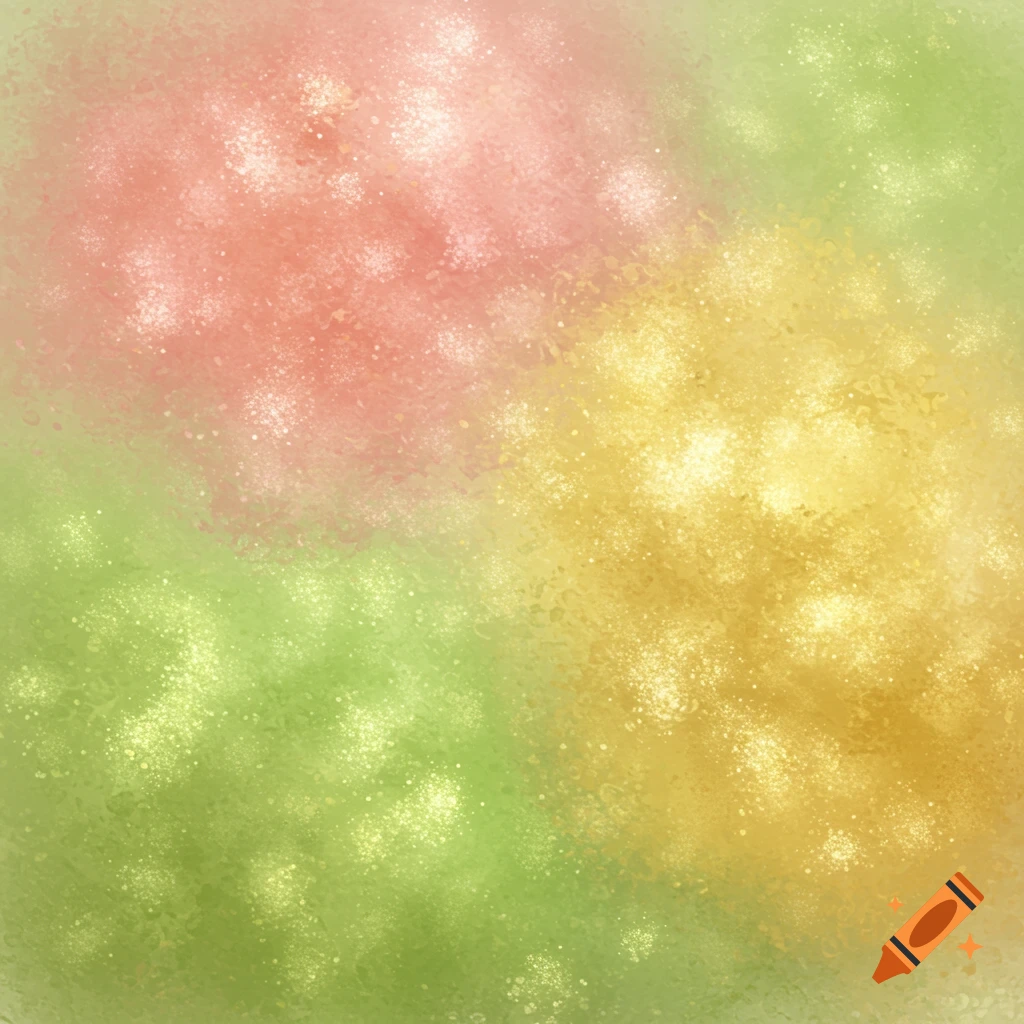 An abstract background with areas of pink, yellow, and green with a sparkly texture.