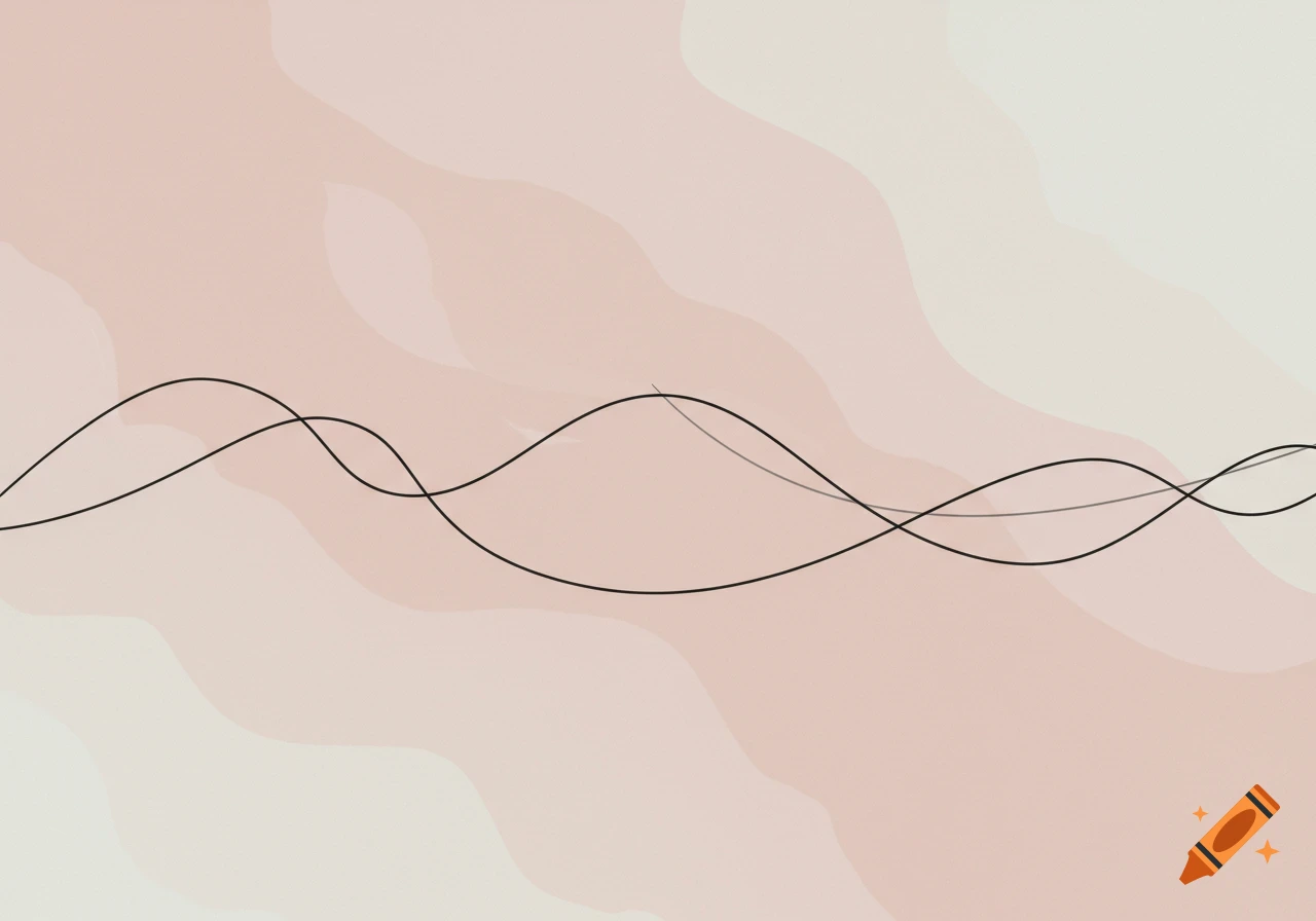 Abstract background with curved lines and soft shapes in pink and beige.