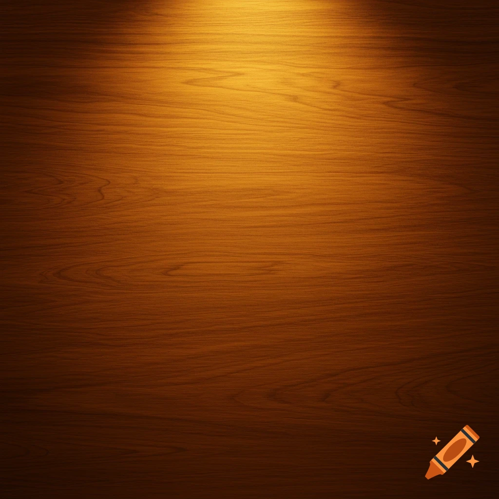 Close up of a wooden surface with warm lighting