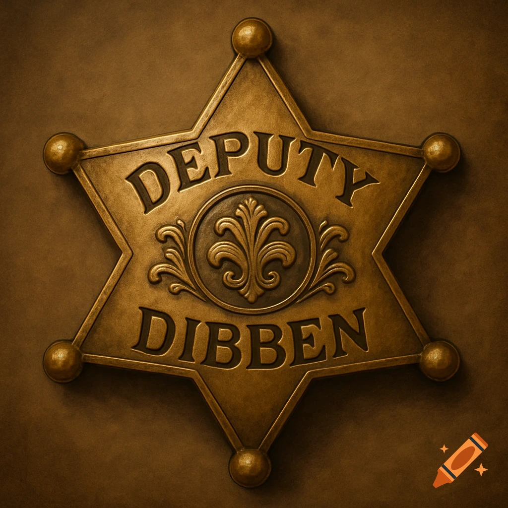 A golden sheriff's star badge.