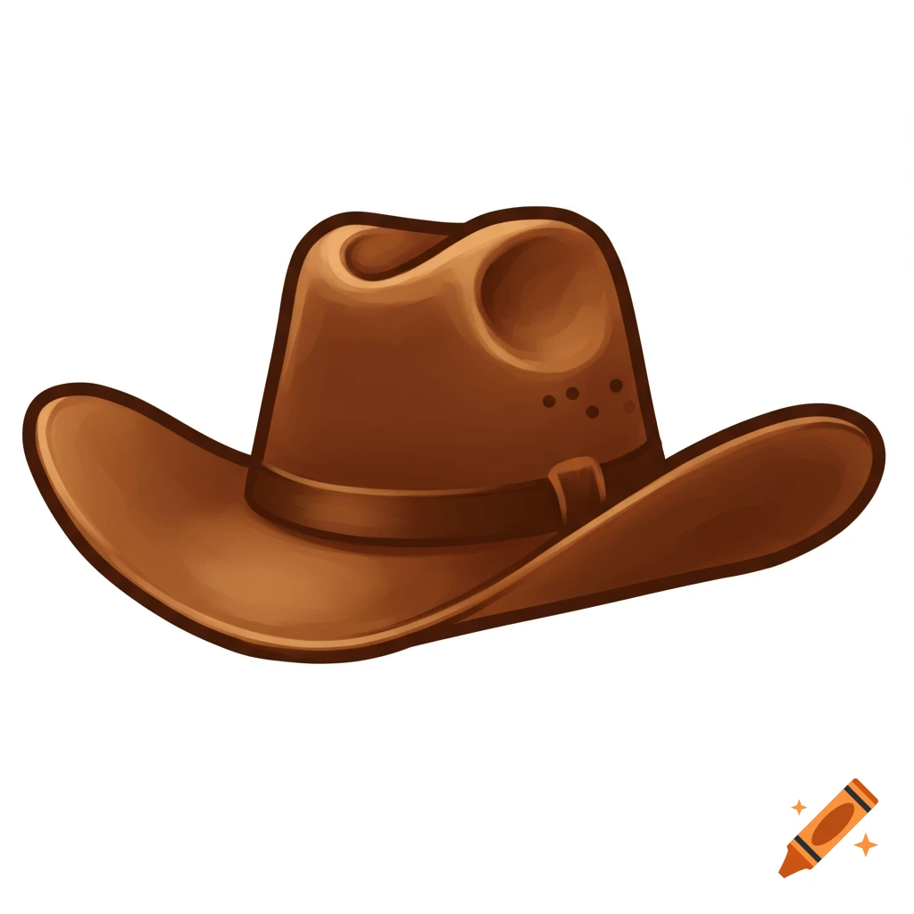 Stylized illustration of a brown cowboy hat.