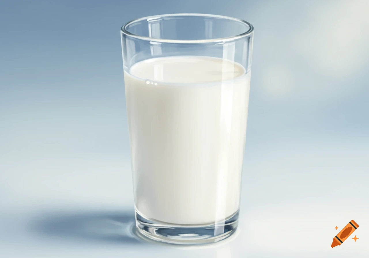 A full glass of milk.