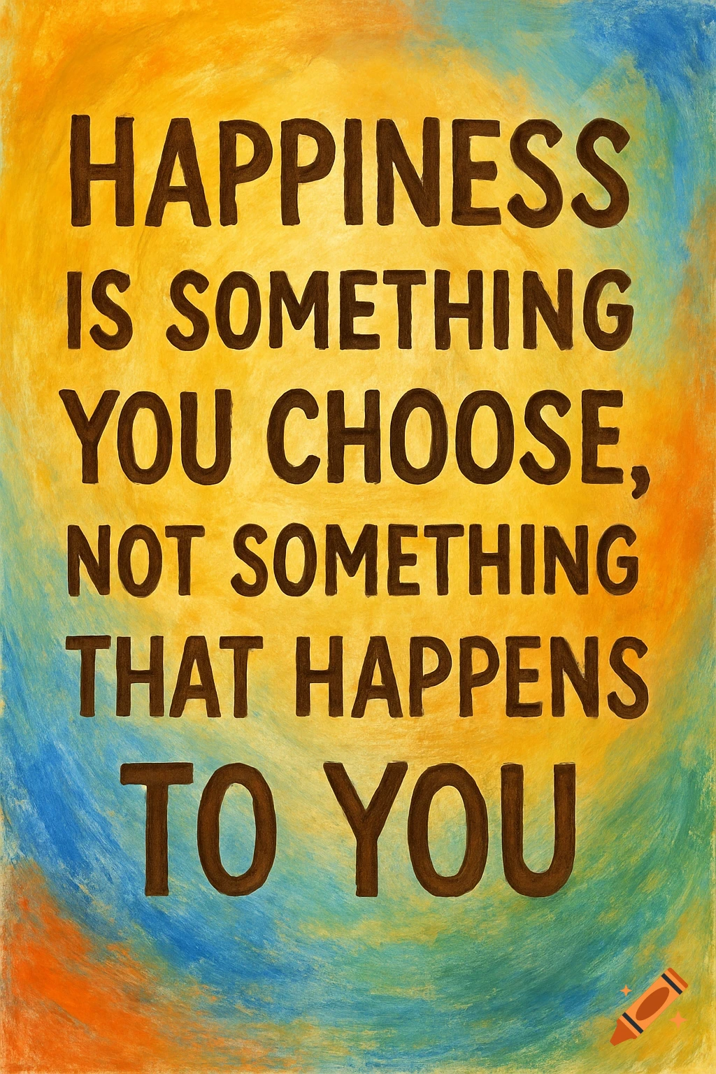 Inspirational quote over a textured painted background.