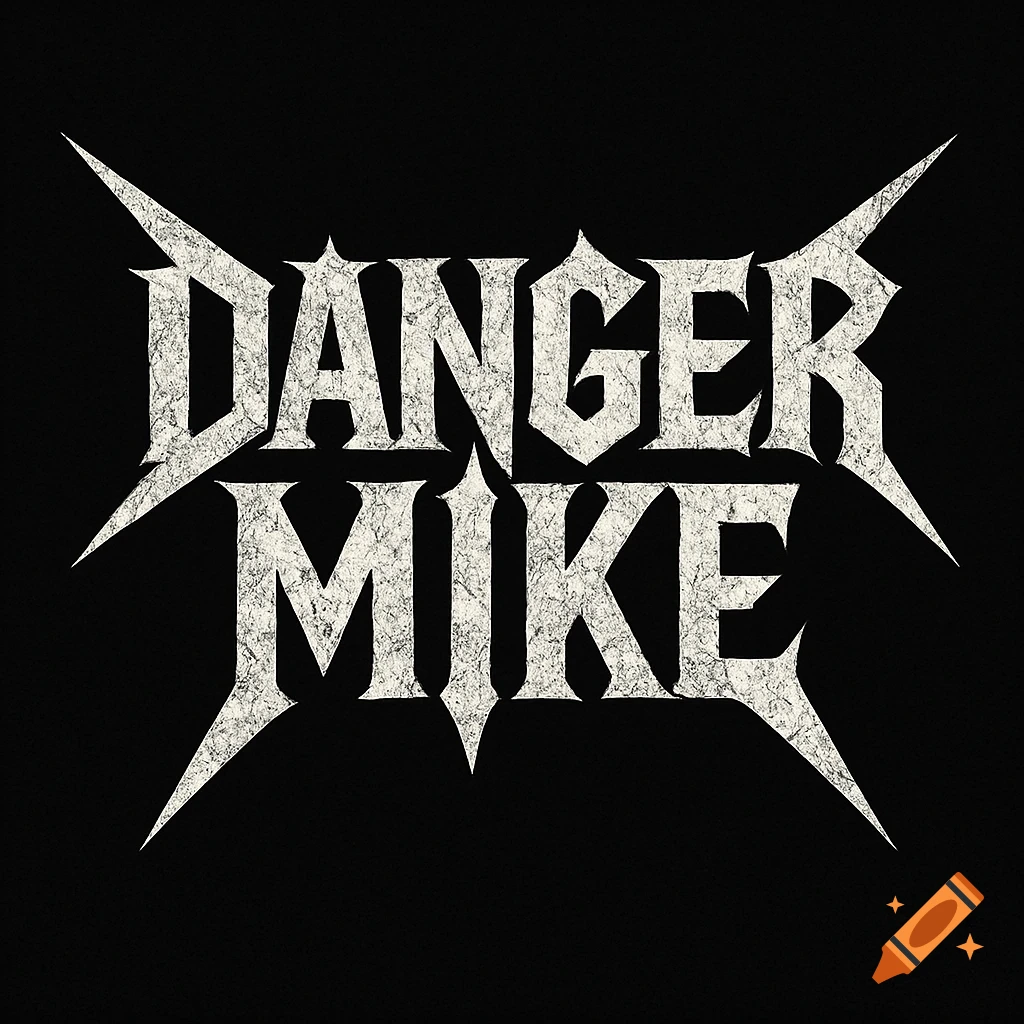 White heavy metal style logo reading DANGER MIKE on a black background
