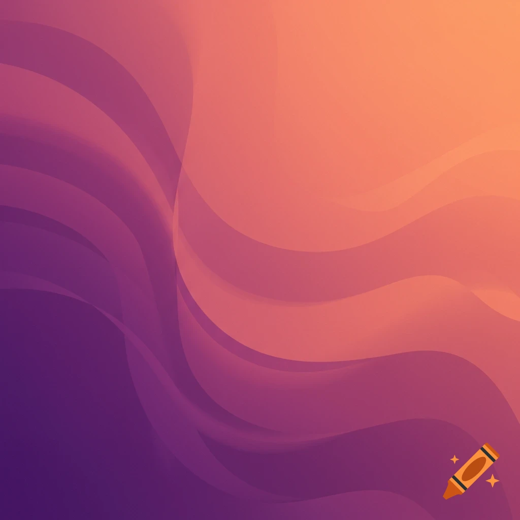 Abstract background with flowing purple and peach waves.