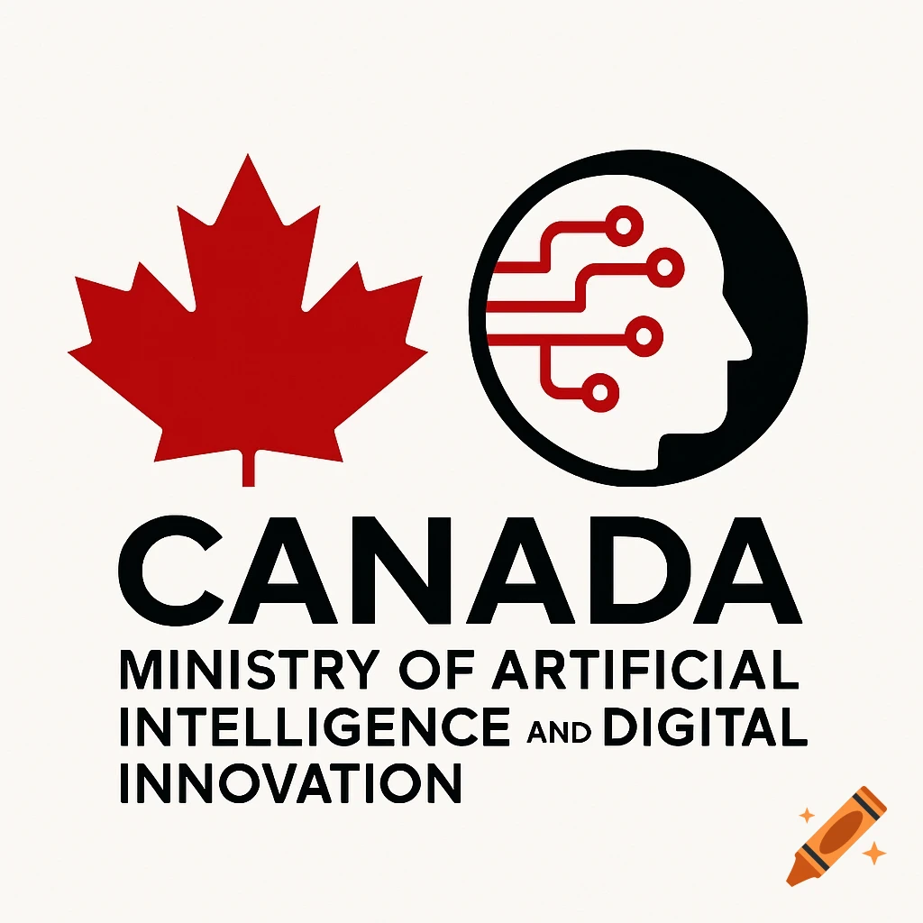 Logo: Canada Ministry of Artificial Intelligence and Digital Innovation, with maple leaf and AI icon.