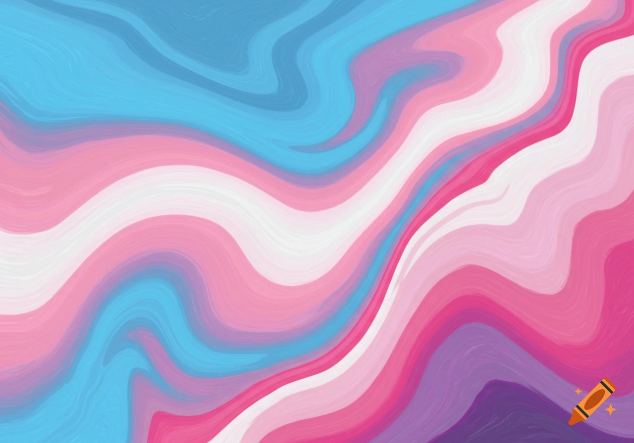 Abstract swirling pattern of blue, pink, white, and purple colors.