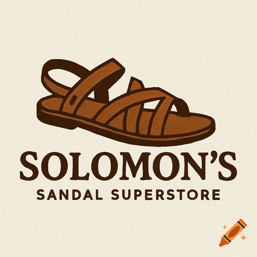 Logo for Solomon's Sandal Superstore featuring a brown sandal