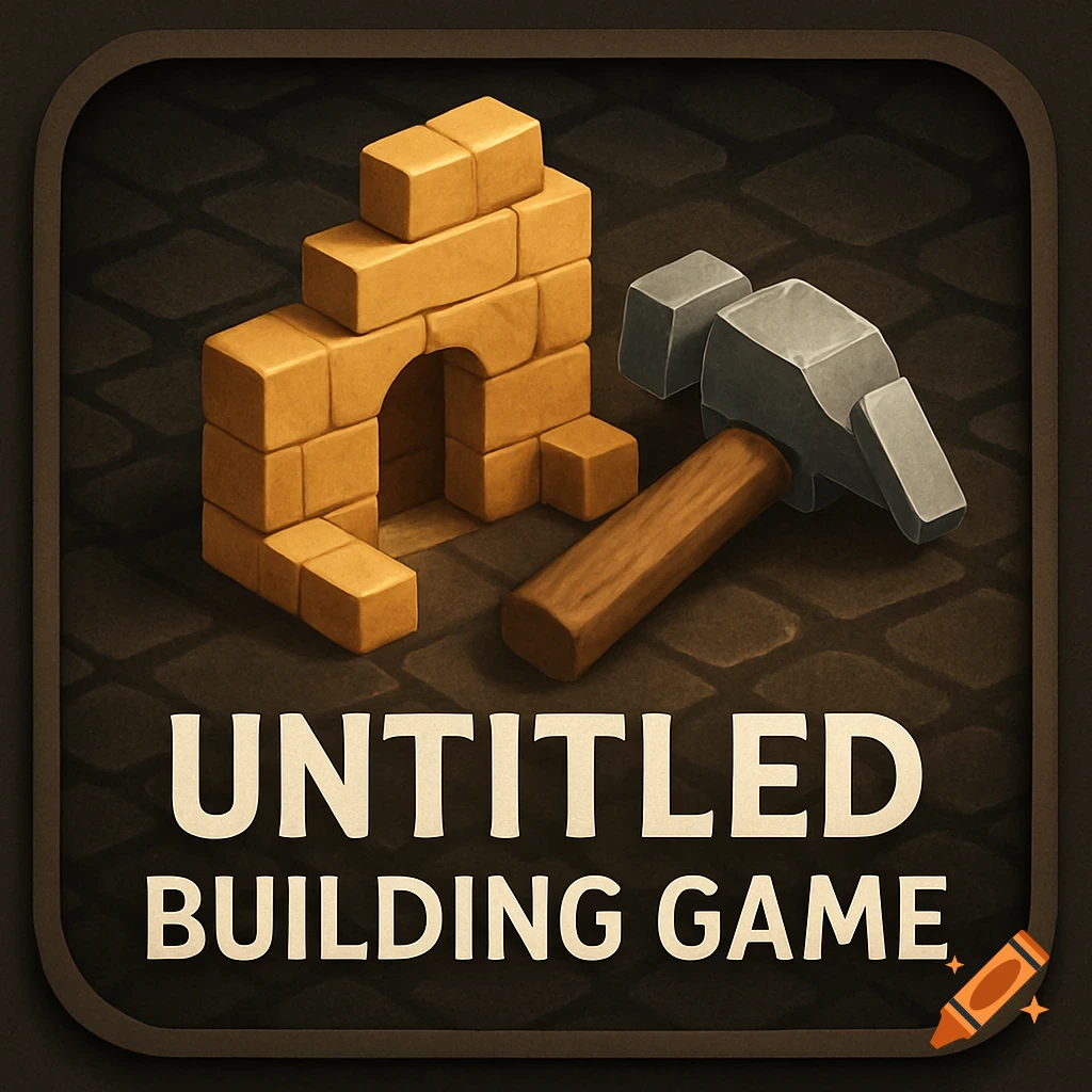 Game icon featuring a small block building and hammer above the text "UNTITLED BUILDING GAME".
