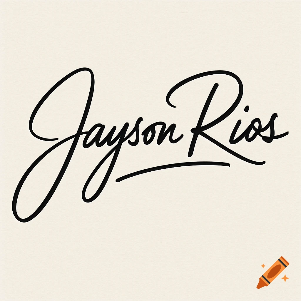 Black script signature for Jayson Rios on a light background.