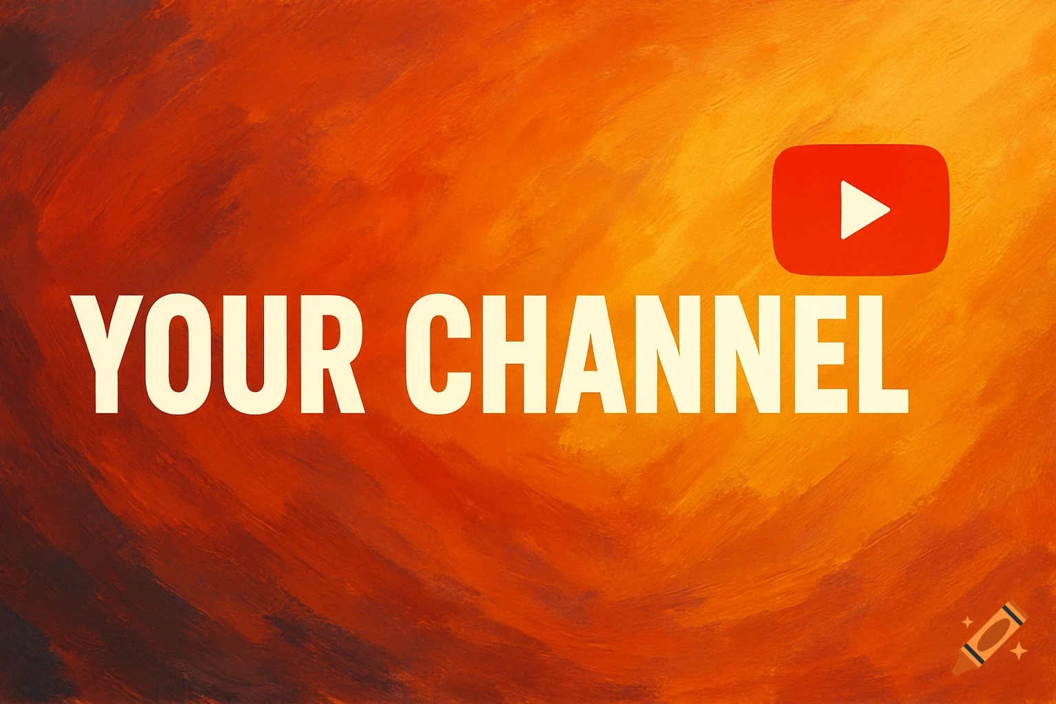 Text 'YOUR CHANNEL' and a YouTube logo on an orange textured background.