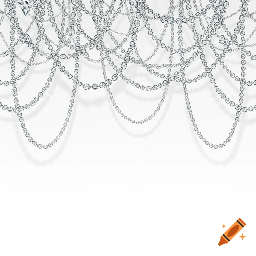 Dangling diamond chains against a white background.
