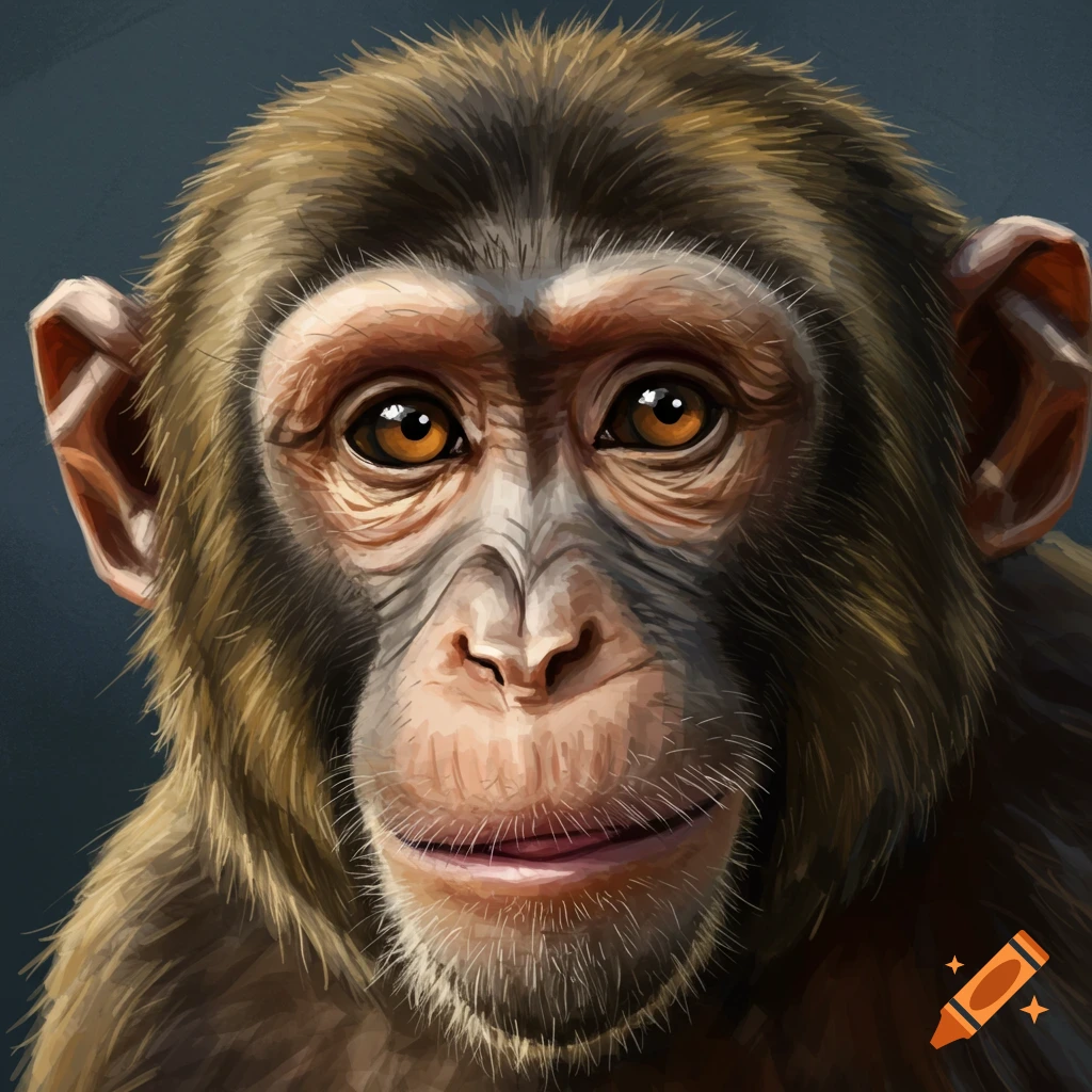 Close-up portrait of a monkey's face.