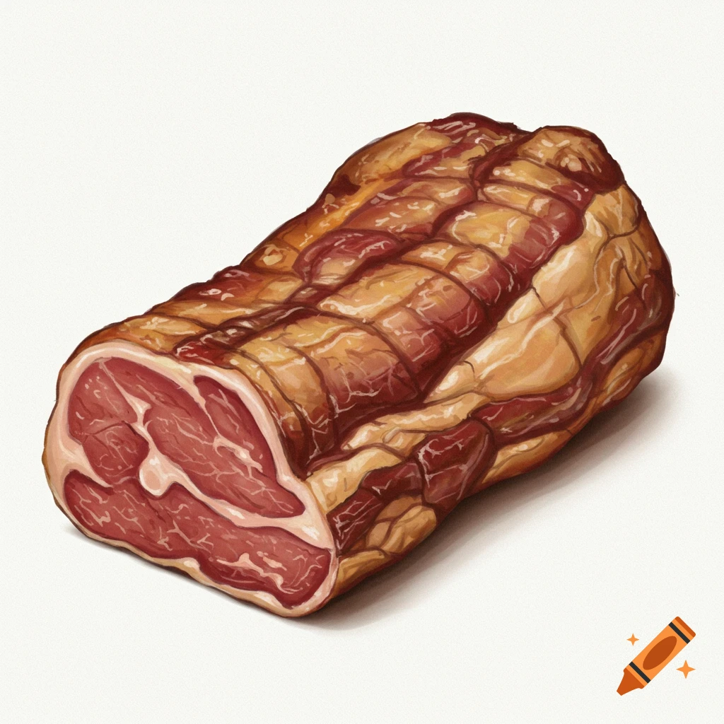 An illustrated raw piece of meat on a white background.