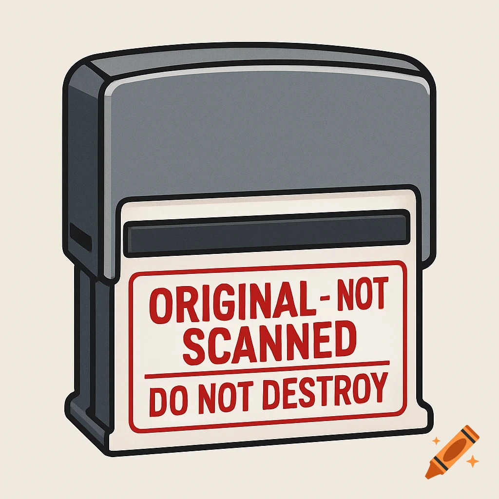 Vector illustration of a self-inking stamp with text on the label.