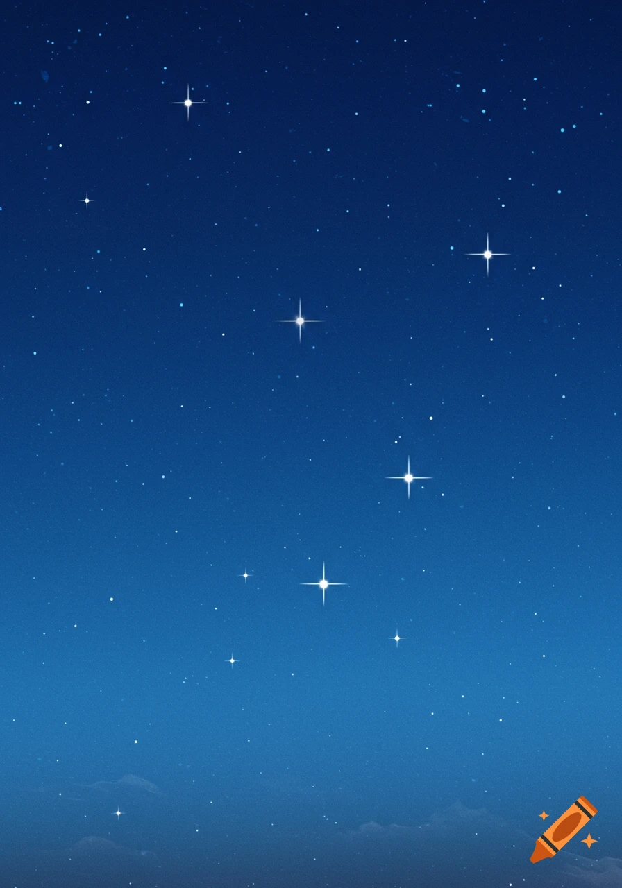 Dark blue night sky filled with stars and a few bright, sparkling ones.