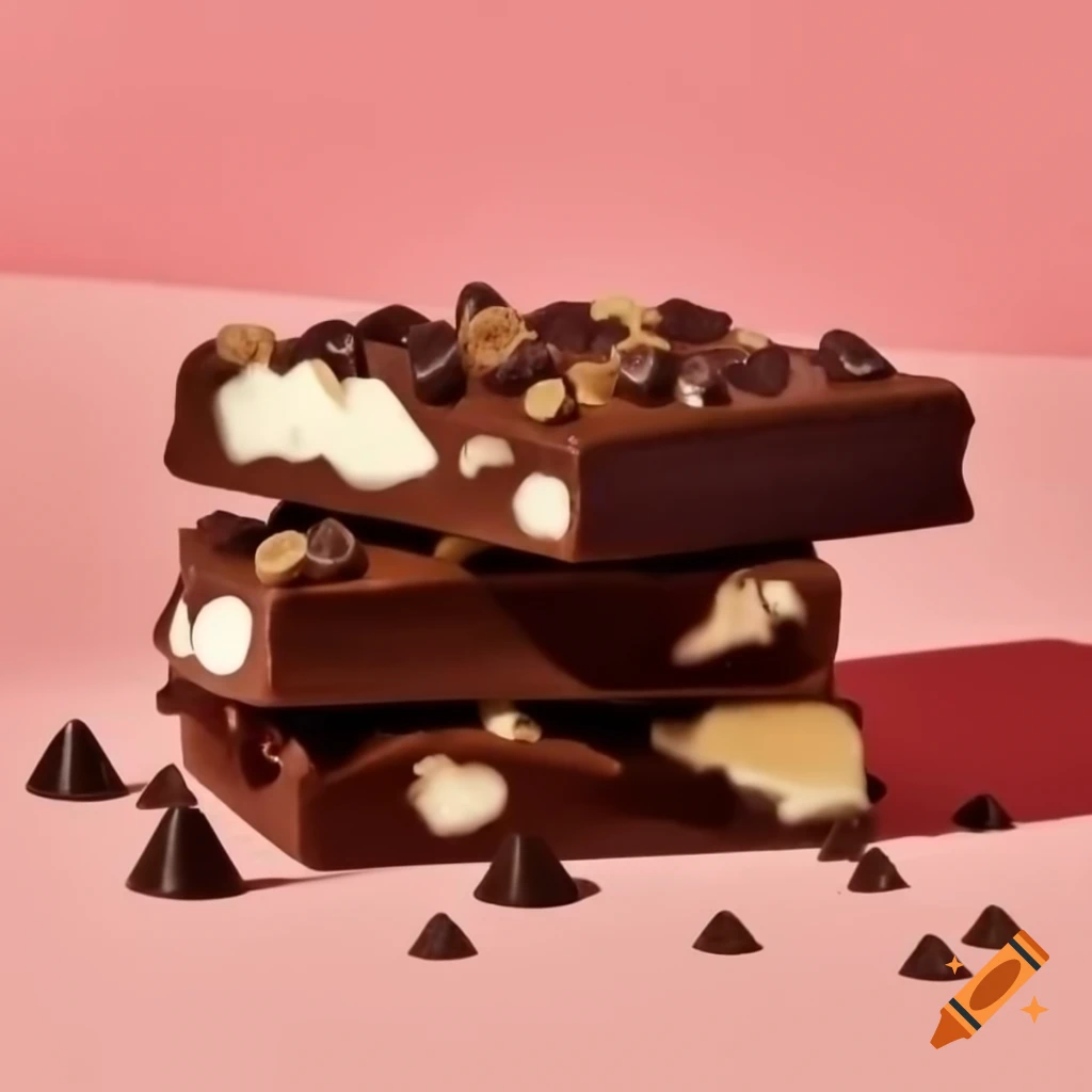 Chocolate bar with marshmallow and chocolate chips